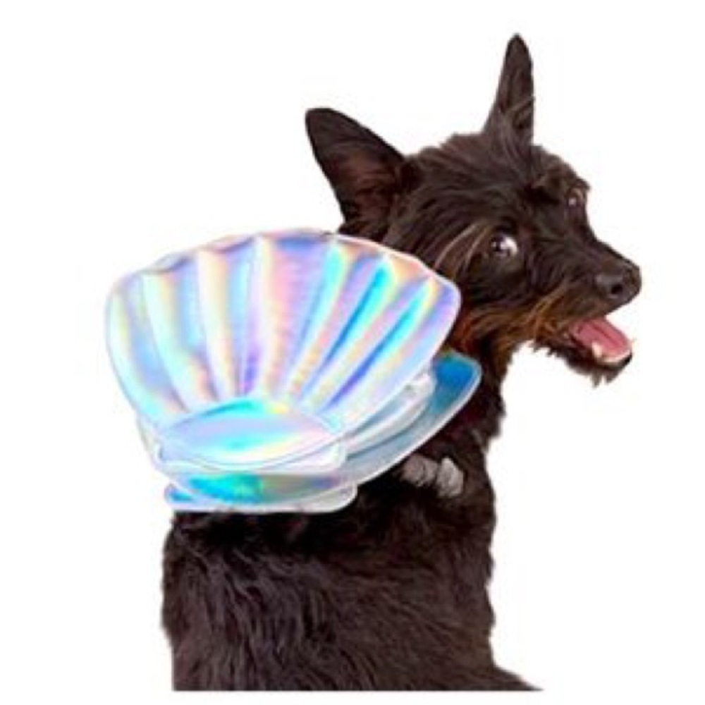 NWT Bond & Co. Shore to Shine Holographic Mermaid Seashell Backpack for Dogs